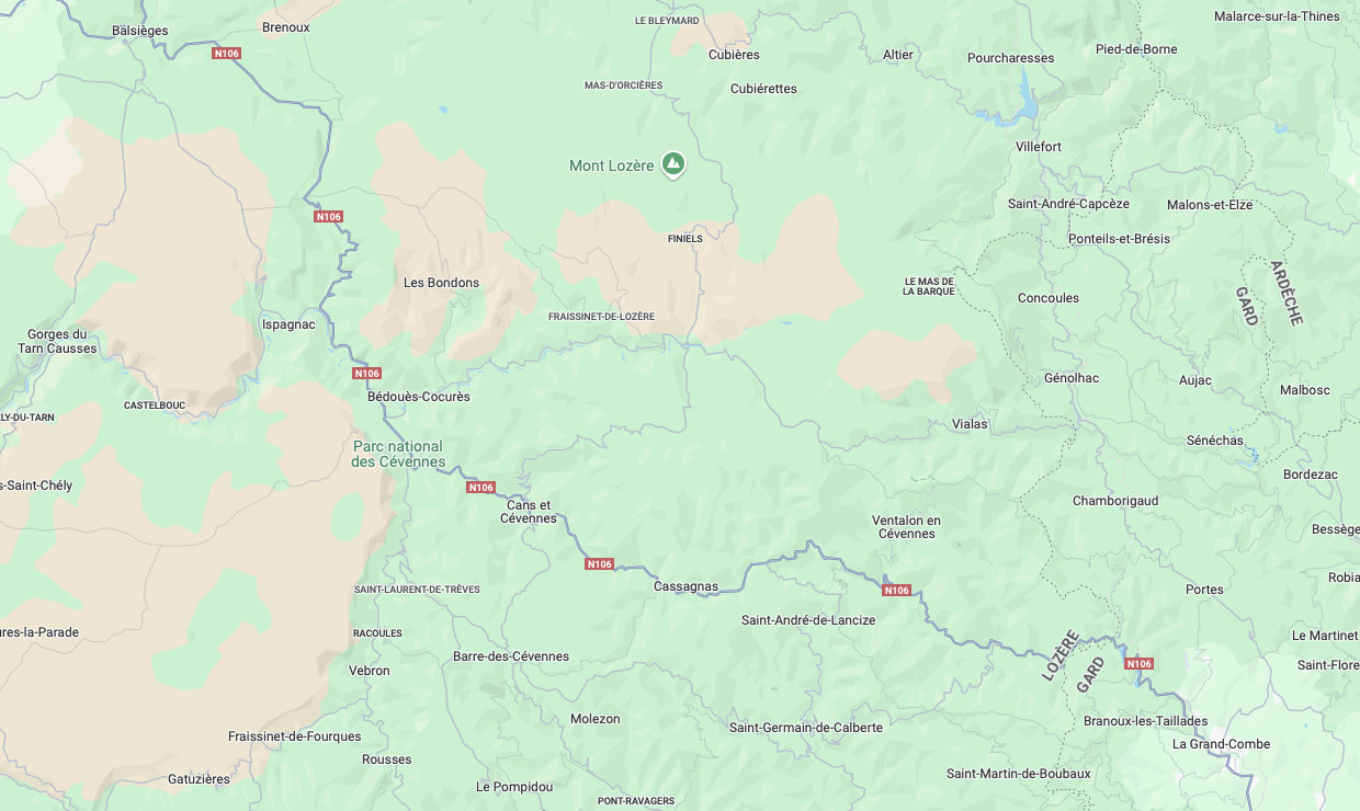 Carte des Cévennes